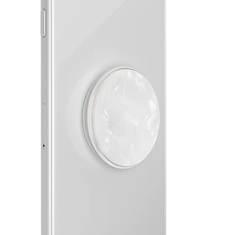 POPSOCKETS Acetate Pearl White Avtagbart Grip med St&auml;llfunktion Premium Lyx