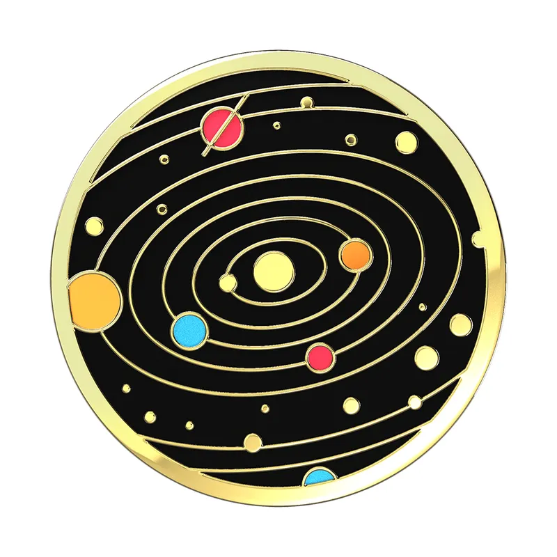 POPSOCKETS Enamel Solar flare Black Avtagbart Grip med St&auml;llfunktion Premium