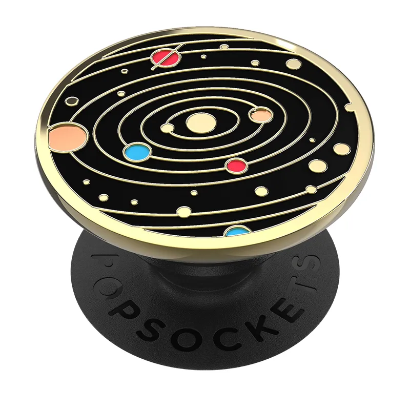 POPSOCKETS Enamel Solar flare Black Avtagbart Grip med St&auml;llfunktion Premium
