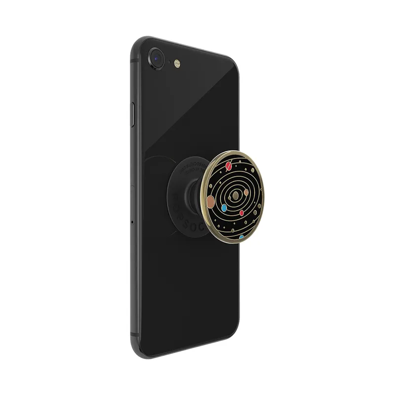 POPSOCKETS Enamel Solar flare Black Avtagbart Grip med St&auml;llfunktion Premium