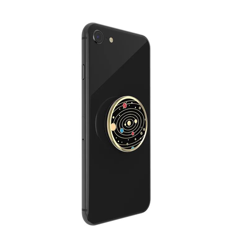 POPSOCKETS Enamel Solar flare Black Avtagbart Grip med St&auml;llfunktion Premium