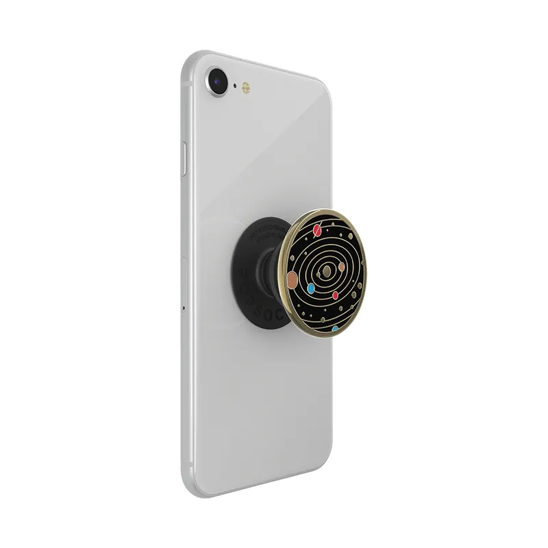 POPSOCKETS Enamel Solar flare Black Avtagbart Grip med St&auml;llfunktion Premium