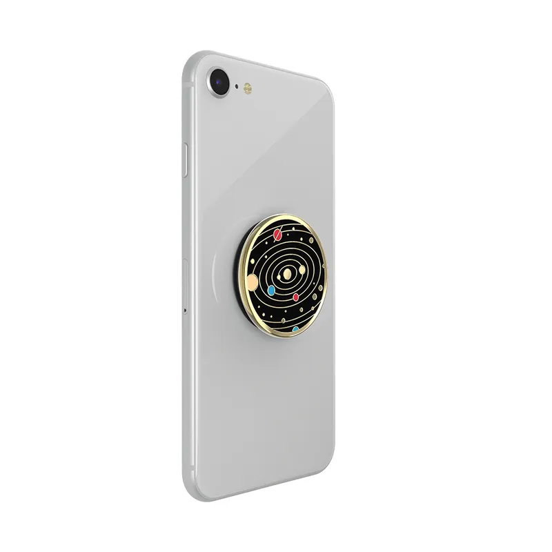 POPSOCKETS Enamel Solar flare Black Avtagbart Grip med St&auml;llfunktion Premium