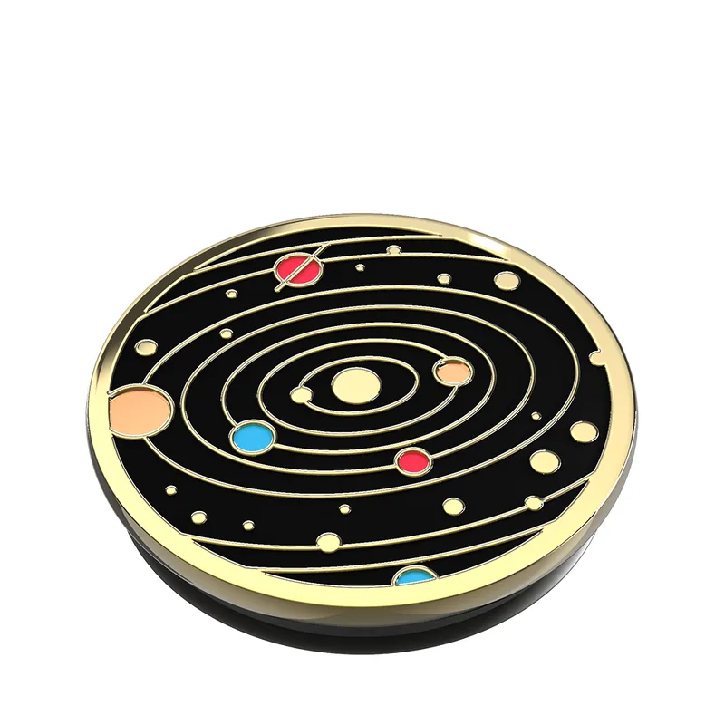 POPSOCKETS Enamel Solar flare Black Avtagbart Grip med St&auml;llfunktion Premium