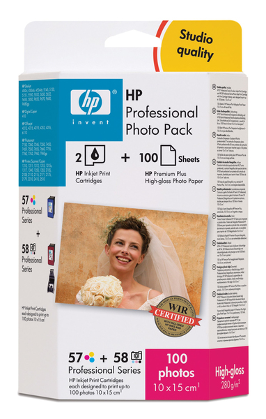 HP 57/58 Series  Pro Photo Pack 10x15/tab, 100 Sheets