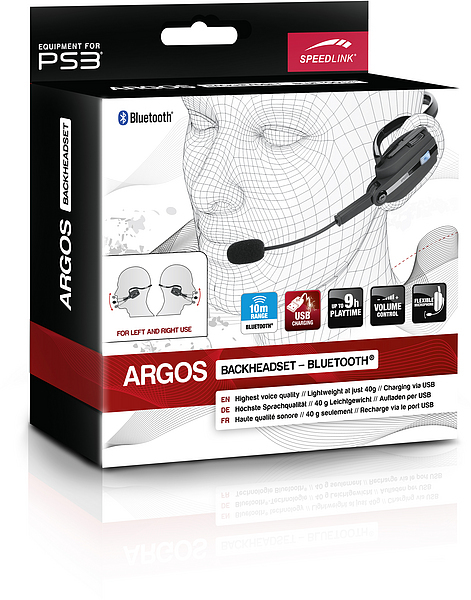 Speedlink ARGOS Backheadset Bluetooth - for PS3, black