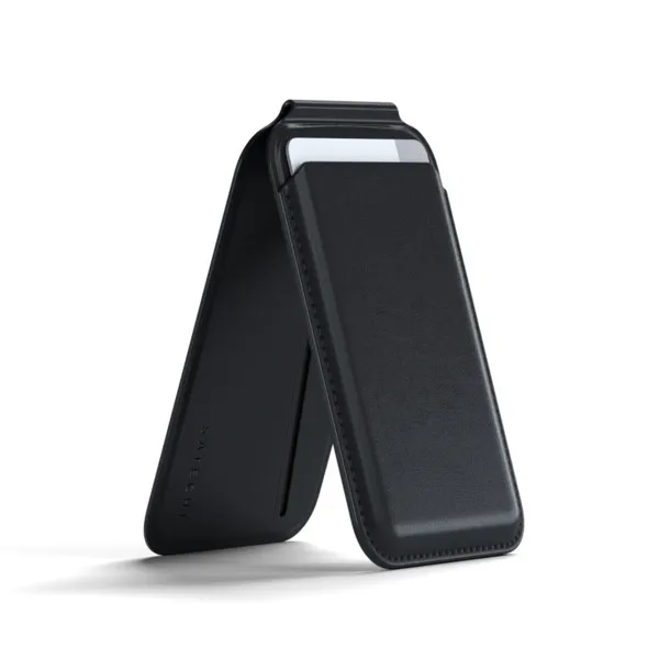 Satechi Vegan-Leather Magnetic Wallet Stand, Black