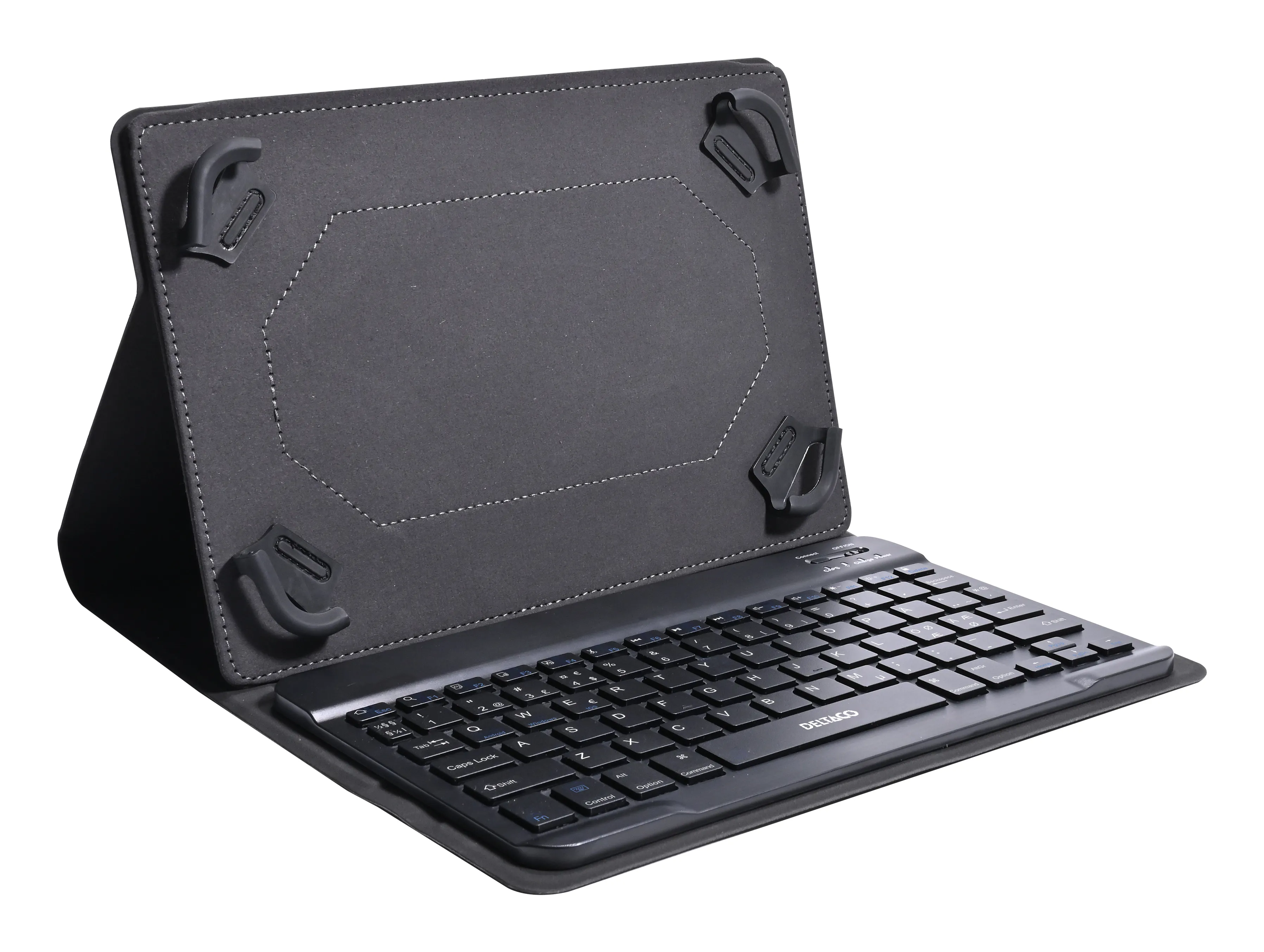 DELTACO Kotelo irroitettavalla n&auml;pp&auml;imist&ouml;ll&auml;, 10&quot;, Bluetooth, USB
