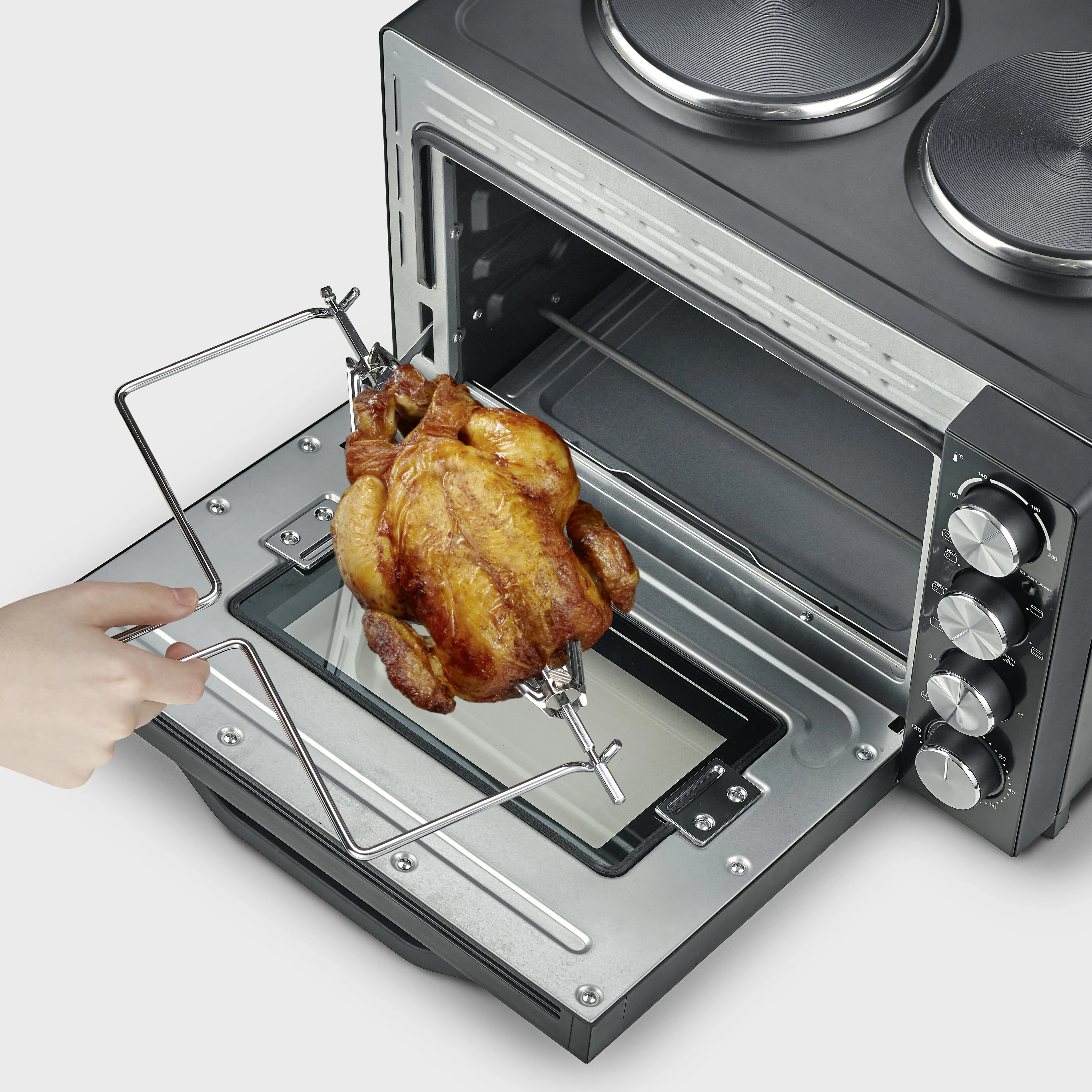Severin TO2074 XXL Bordsugn med 2 kokplattor, Svart, 2500 Watt