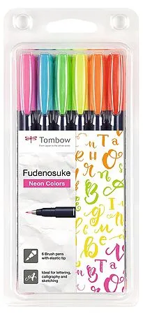 Tombow Brush pen Fudenosuke hard neon ass (6)