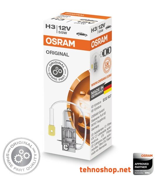OSRAM Original Line H3 12 V 55 W PK22S Halogen Bulb