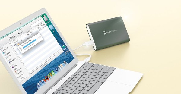 J5 Create , externt kabinett f&ouml;r 1x2,5" h&aring;rddisk, USB 3.1 Gen 2, USB C