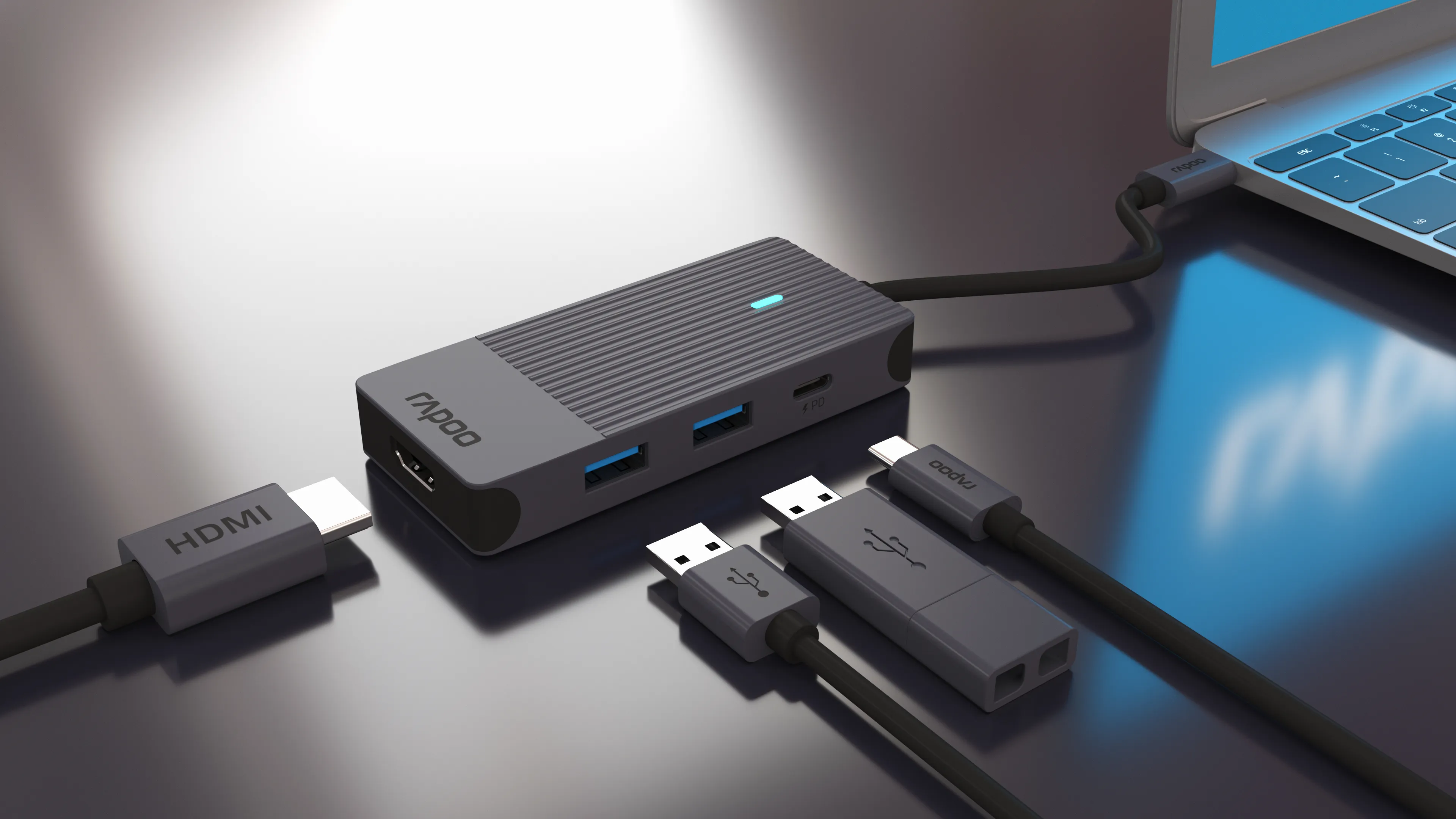 (Bargains) RAPOO Multiport USB-C UCM-2001 4-in-1 USB-C Adapter