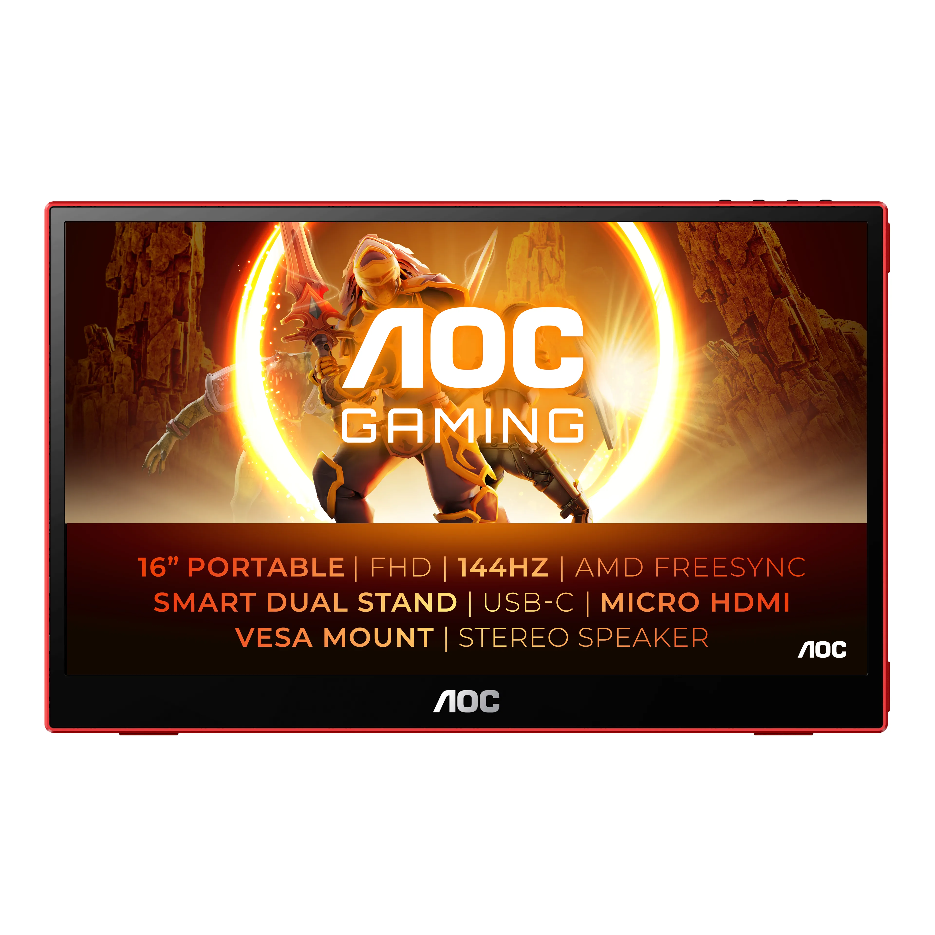 AOC 16G3 15.6" Full HD, IPS -kannettava näyttö, USB-C hub