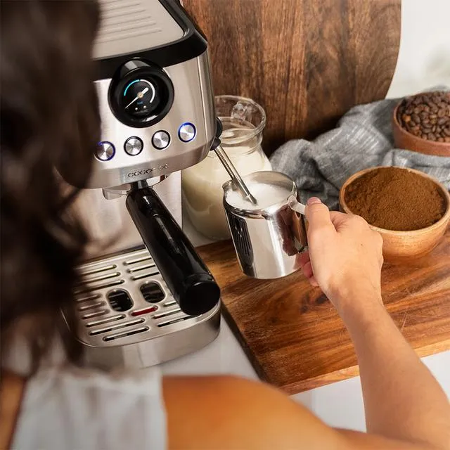 CECOTEC Power Espresso 20 Steel Pro manuell espressomaskin, rostfritt st&aring;l
