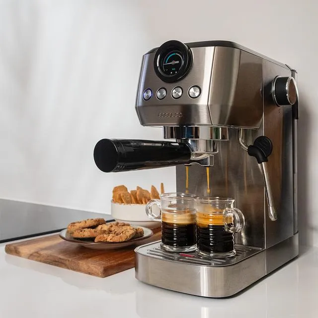 CECOTEC Power Espresso 20 Steel Pro manuell espressomaskin, rostfritt st&aring;l
