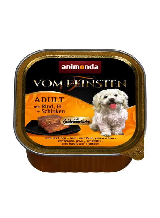 Animonda Vom Feinsten Beef and Turkey Hearts, V&aring;tfoder f&ouml;r hund, Adult, Spannm&aring;lsfritt, 150 g