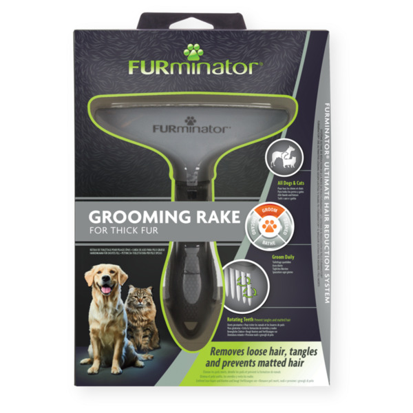 Furminator Grooming Rake för husdjur med tjock päls