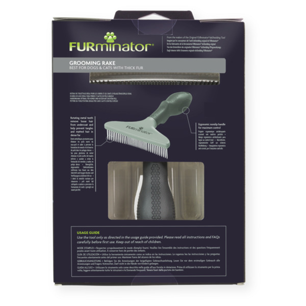 Furminator Grooming Rake för husdjur med tjock päls