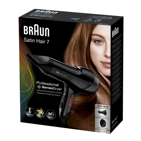 BRAUN HIUSTENKUIVAIN HD785 SensoDryer Satin Hair 7 2000W. SensoCollection