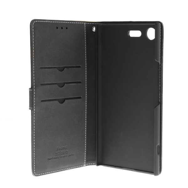 Insmat Flip Case, Xperia XZ - Wallet Case, Black