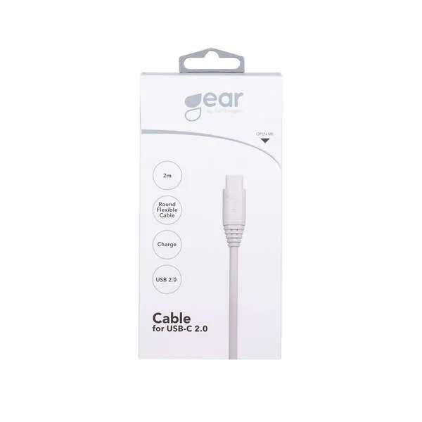Gear USB-C – USB-C 2.0 - cable, 2m, White