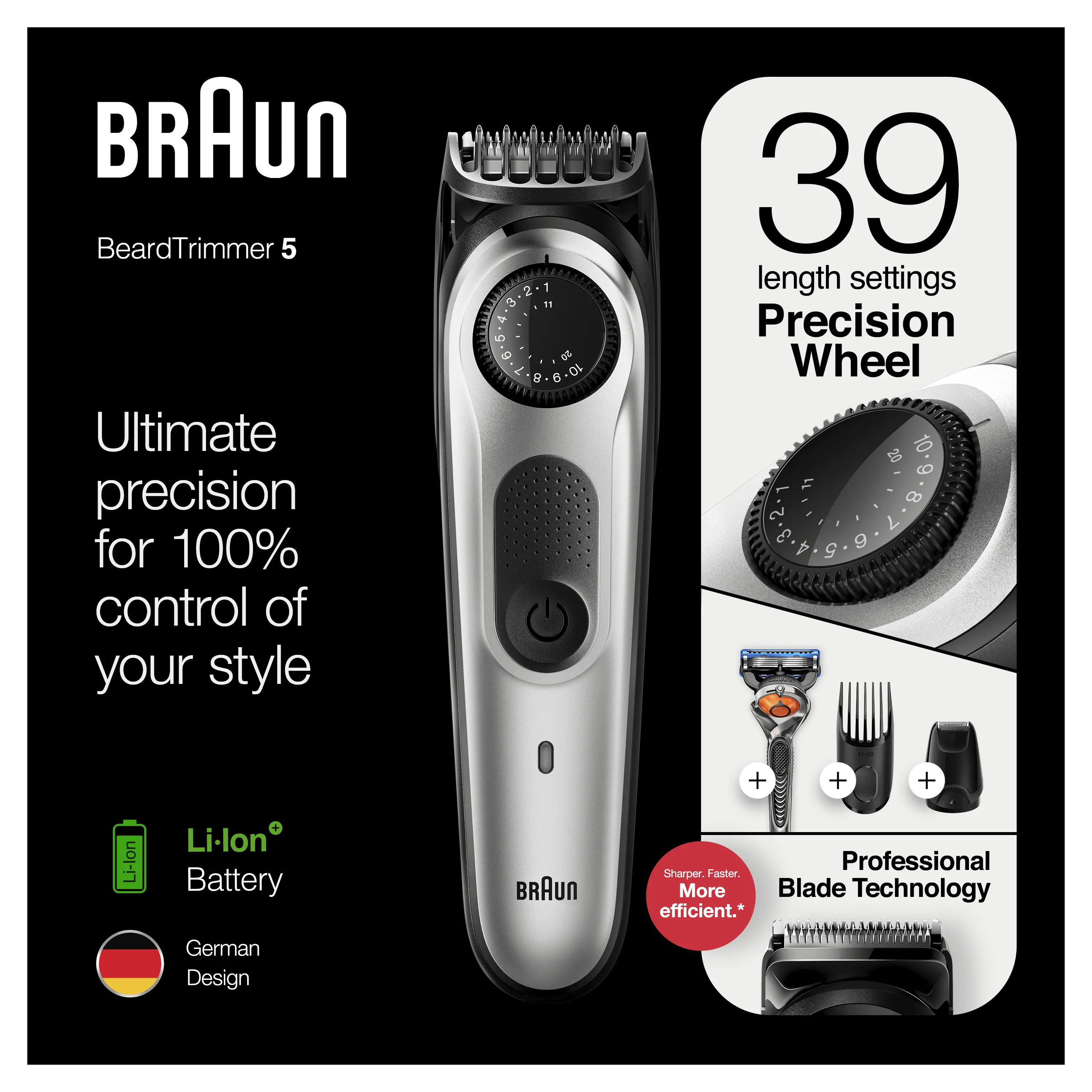 Braun BT5265 - beard trimmer, Black/Silver