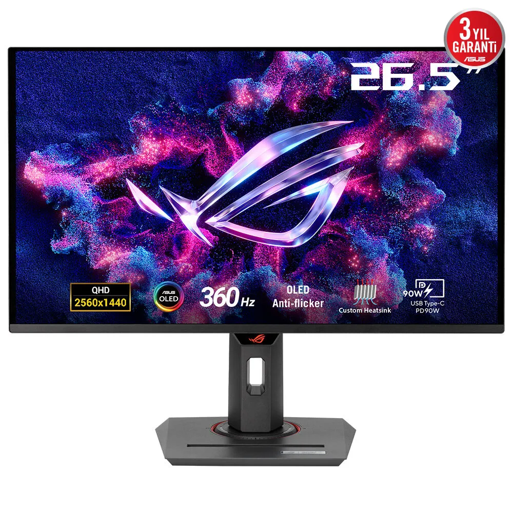Asus 26.5" ROG Strix XG27ACDNG. 2560x1440pxl, 0.03ms, 360Hz, USB-C, QD-OLED - gaming monitor