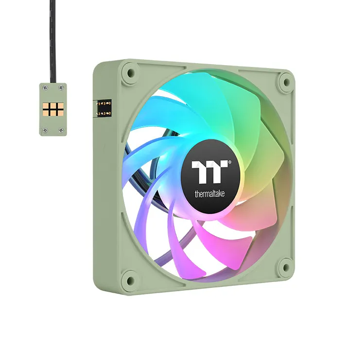 Thermaltake CT120 EX Reverse ARGB Sync PC 120mm 2000RPM Cooling Fan MagForce 2.0 3-Pack Matcha Green