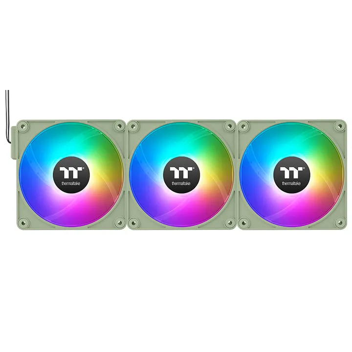 Thermaltake CT120 EX Reverse ARGB Sync PC 120mm 2000RPM Cooling Fan MagForce 2.0 3-Pack Matcha Green