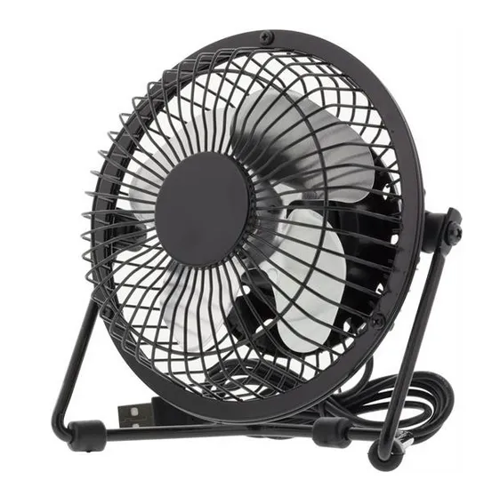 USB Fan black with aluminium blade