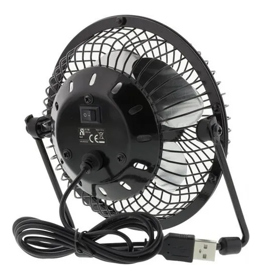USB Fan black with aluminium blade