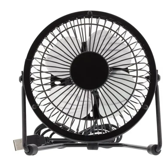 USB Fan black with aluminium blade