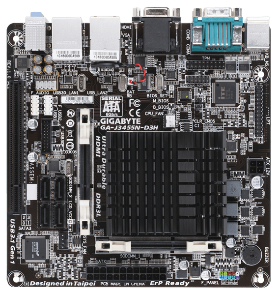 Gigabyte J3455N-D3H, mini-ITX -emolevy