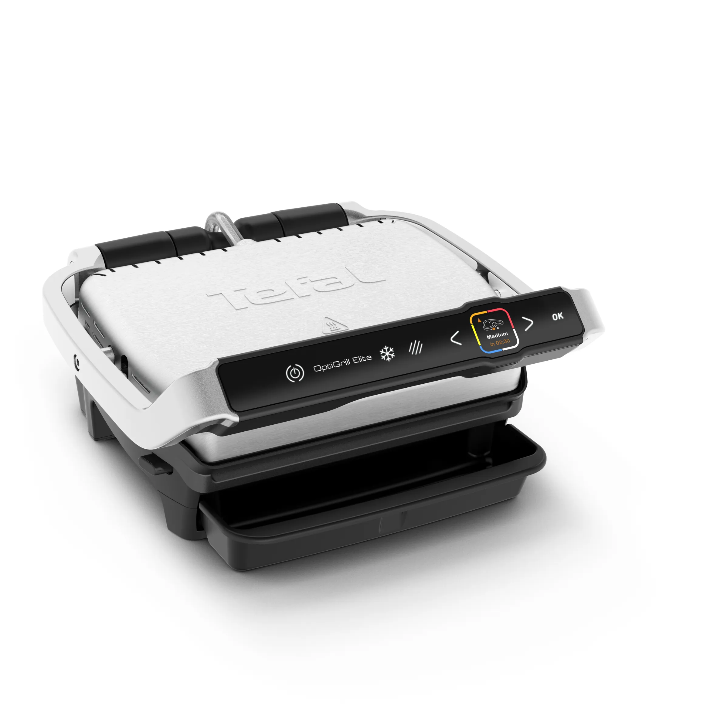 Tefal OptiGrill Elite GC750D -p&ouml;yt&auml;grilli, 2000 W, musta/ruostumaton ter&auml;s