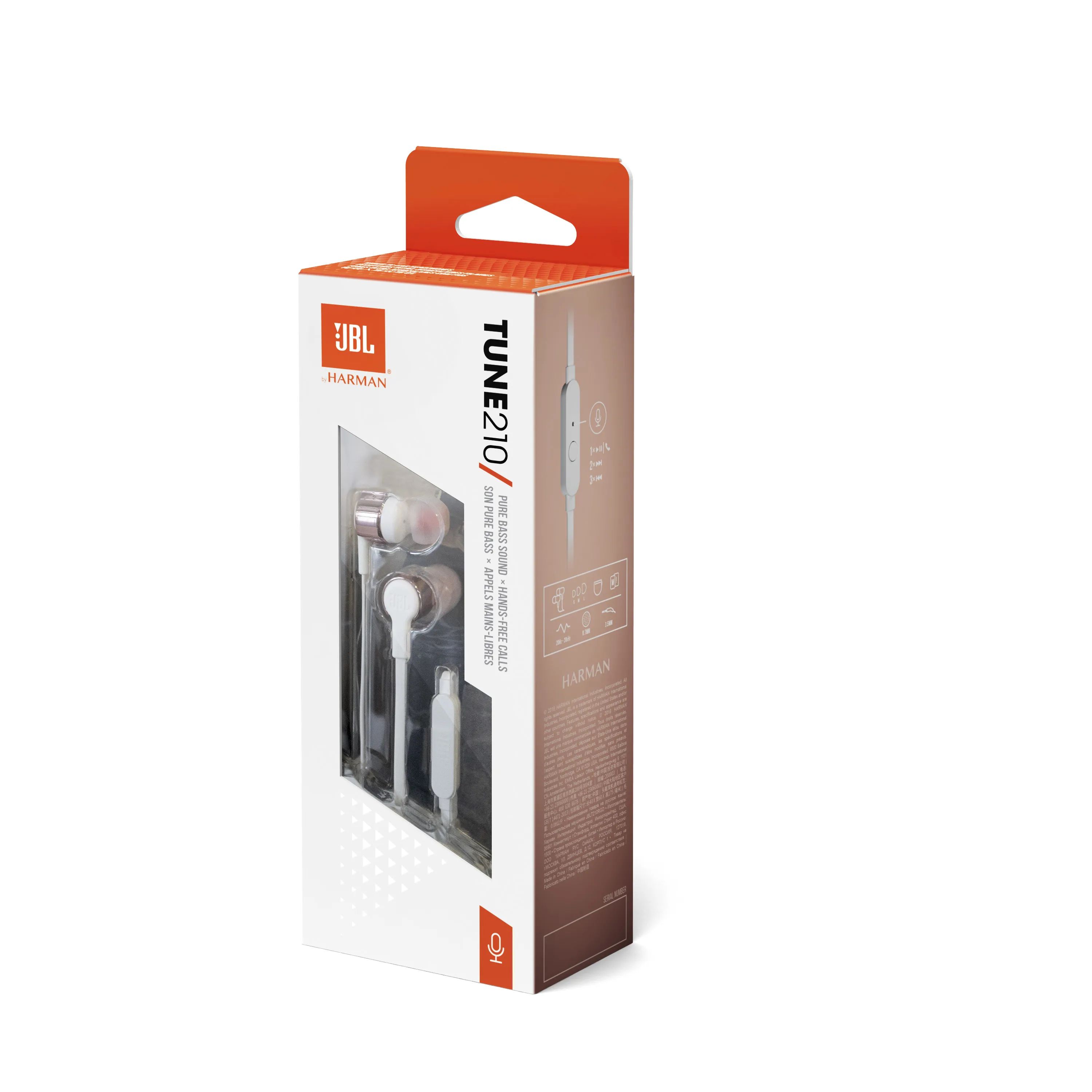 JBL Tune 210 - in-ear h&ouml;rlurar, Rosa guld