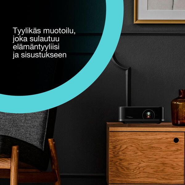 Epson Lifestudio Pop EF-62B Google TV 3LCD 4K PRO-UHD 700 ANSI lm Portable LED Projector, Metallic Black