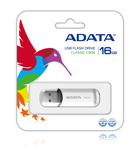 A-Data 16GB C906 USB 2.0 - memory stick, White