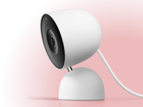Google Nest Cam Indoor (Wired, 3rd Generation) 2K - Indoor security camera, Snow