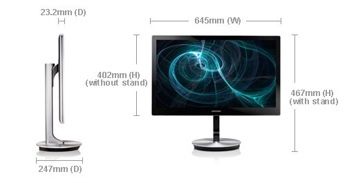 SAMSUNG SyncMaster LS27B970DS 27inch 16:9 Wide S27B970 PLS-LED DisplayPort HDMI DVI-DL MHL Speakers Metal