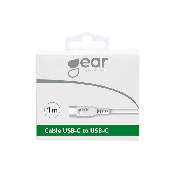 Gear USB-C - USB-C 2.0 - kabel, Vit, 1m
