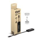 Club 3D USB-C - 3x Displayport 2.1 MST 4K60Hz - adapter, Black
