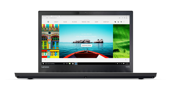 Lenovo 14" ThinkPad T470, 256GB, Win 10 Pro - b&auml;rbar dator, svart