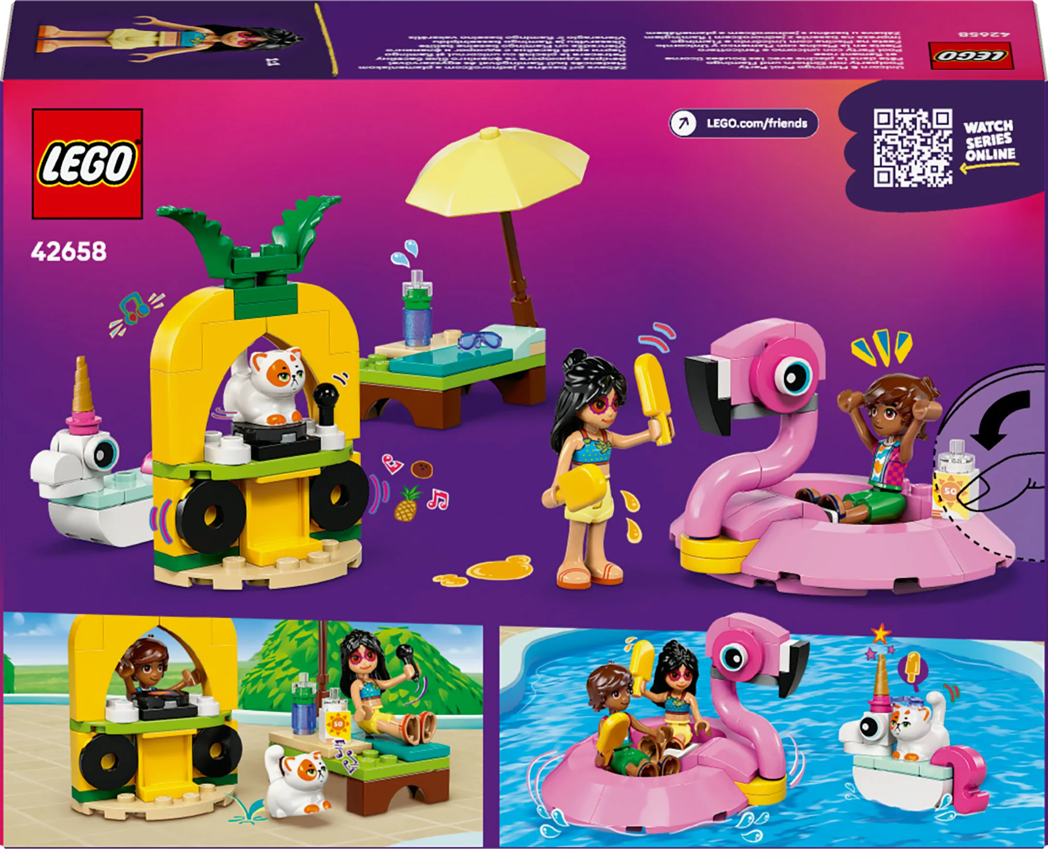 LEGO Friends Enh&ouml;rnings- och flamingopoolparty 42658