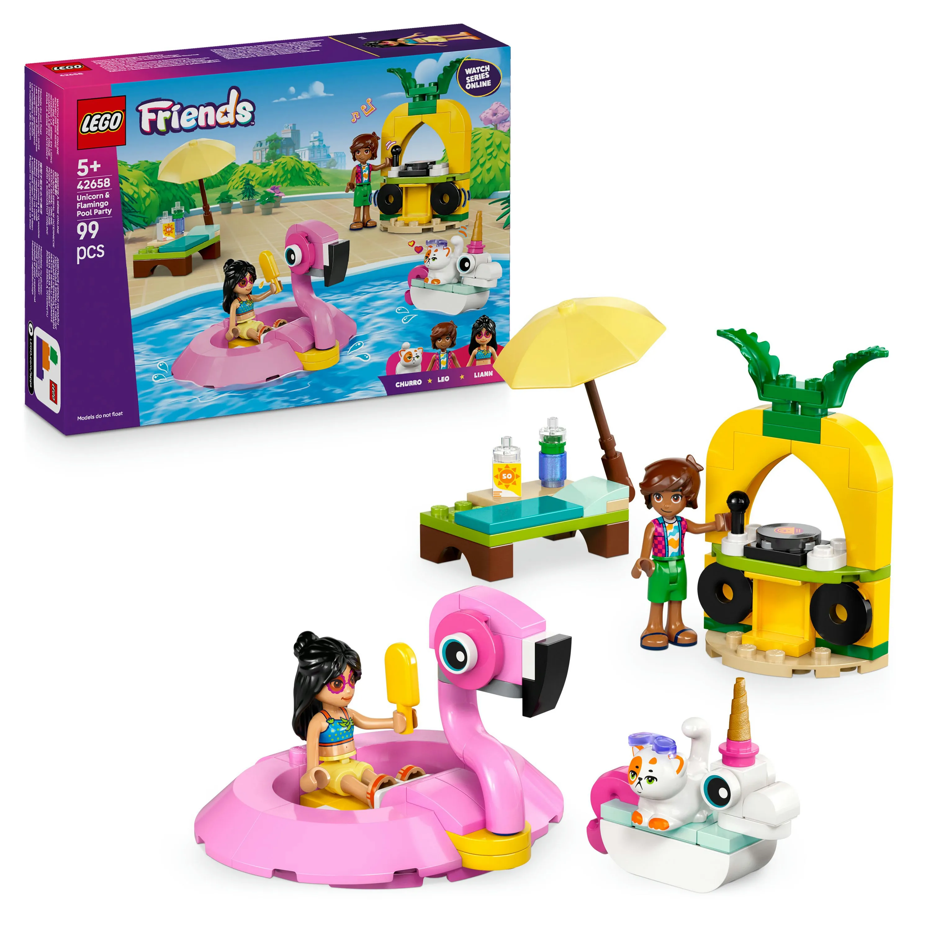 LEGO Friends Enh&ouml;rnings- och flamingopoolparty 42658