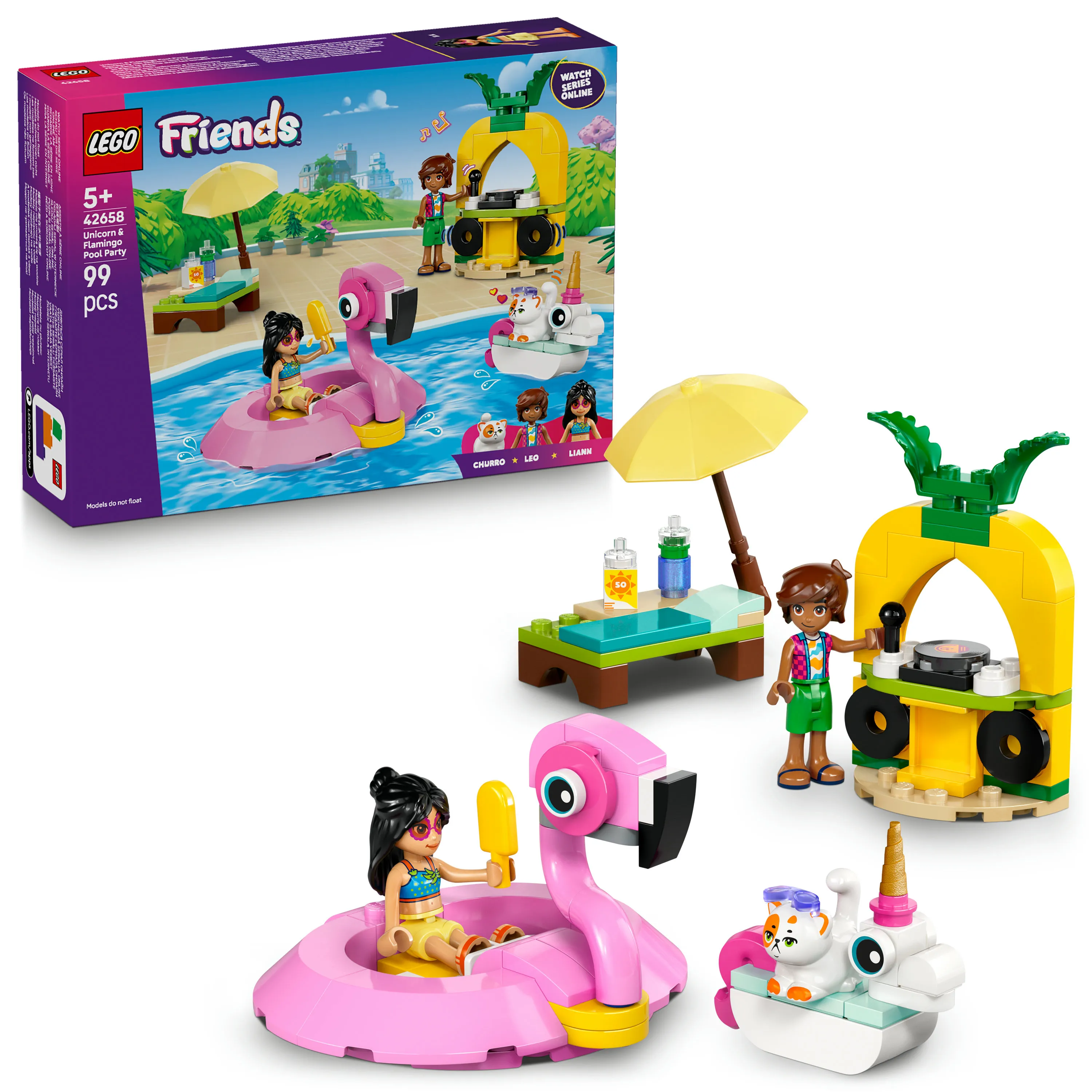 LEGO Friends Enh&ouml;rnings- och flamingopoolparty 42658