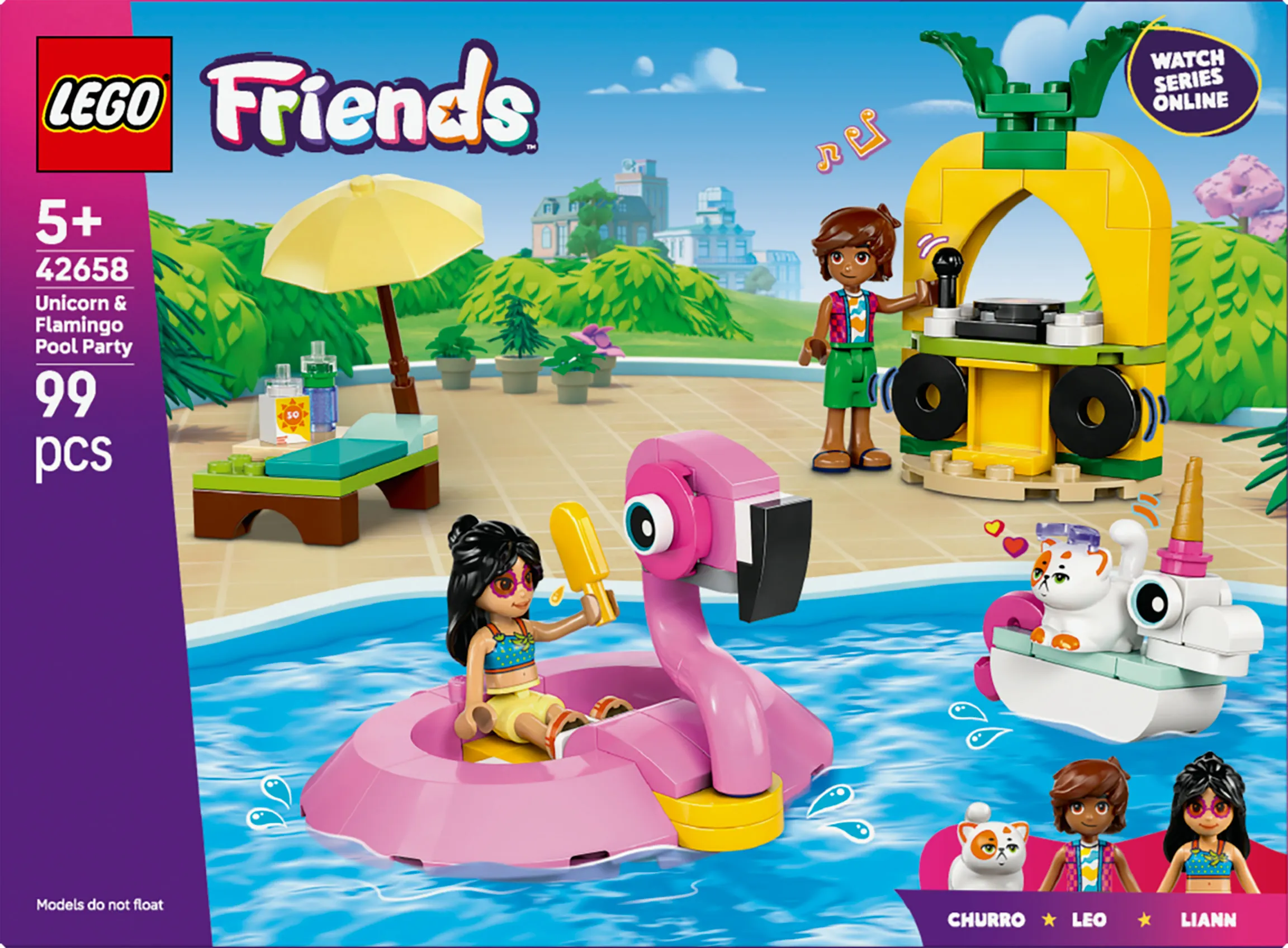 LEGO Friends Enh&ouml;rnings- och flamingopoolparty 42658
