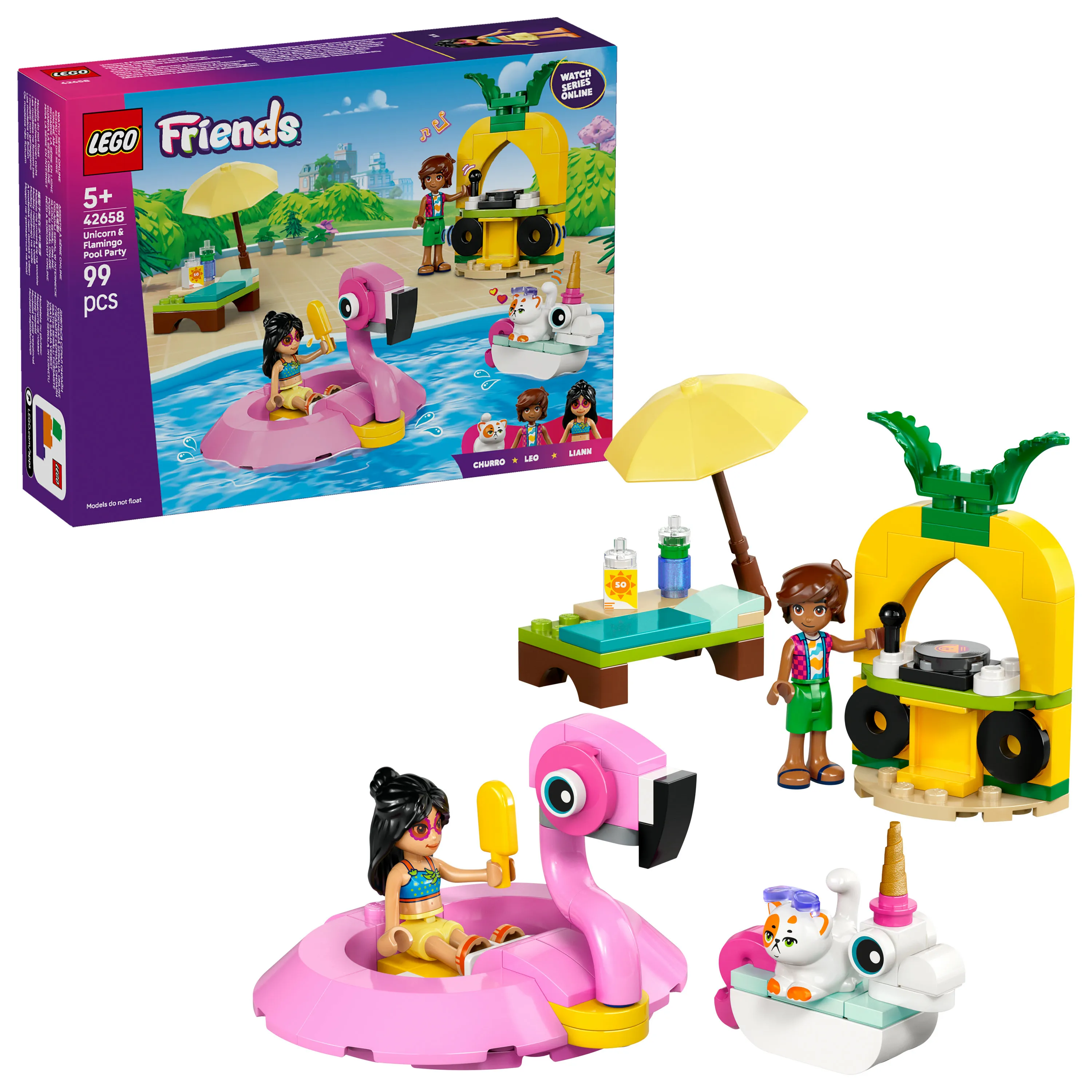 LEGO Friends Enh&ouml;rnings- och flamingopoolparty 42658