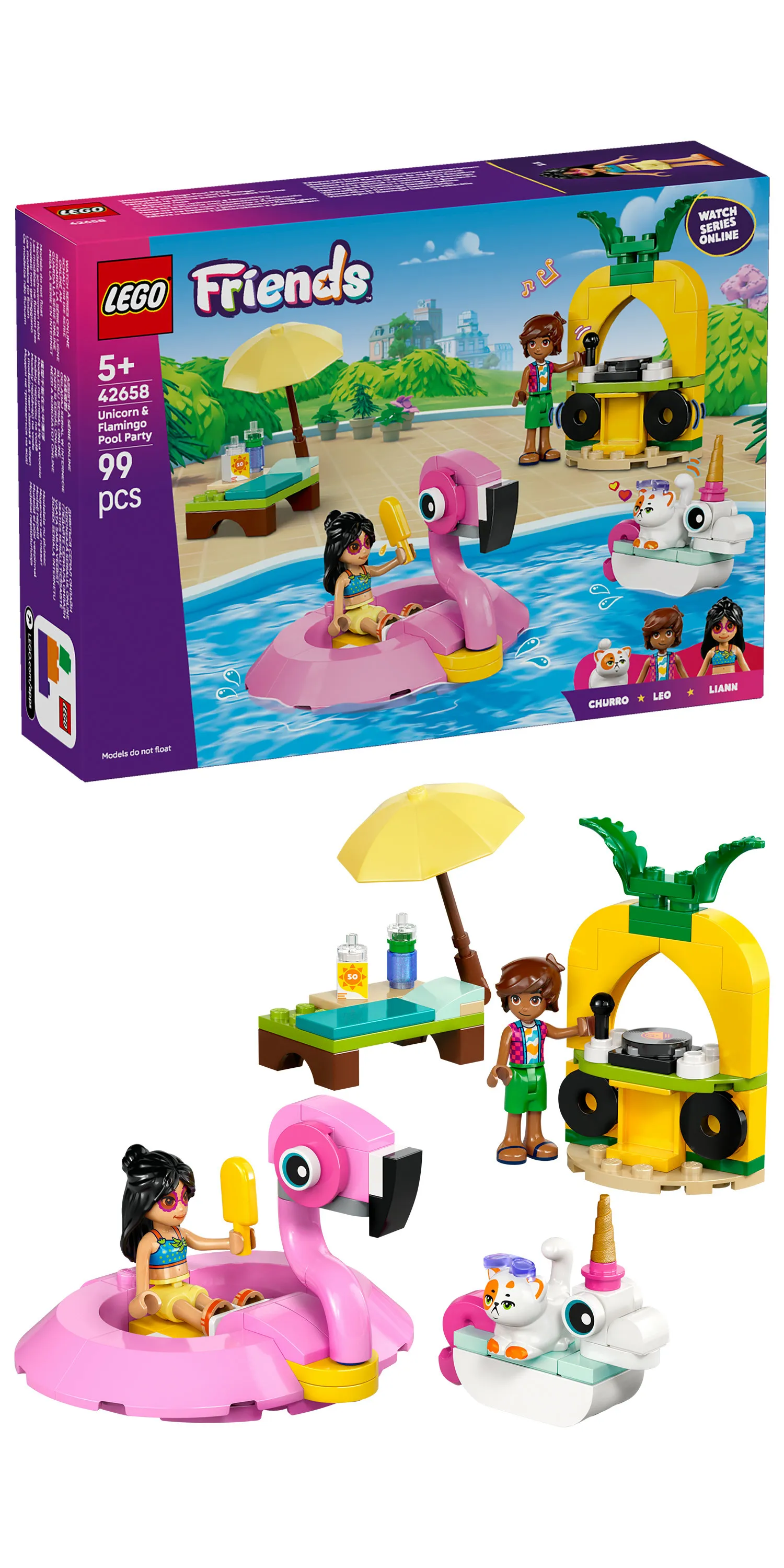 LEGO Friends Enh&ouml;rnings- och flamingopoolparty 42658