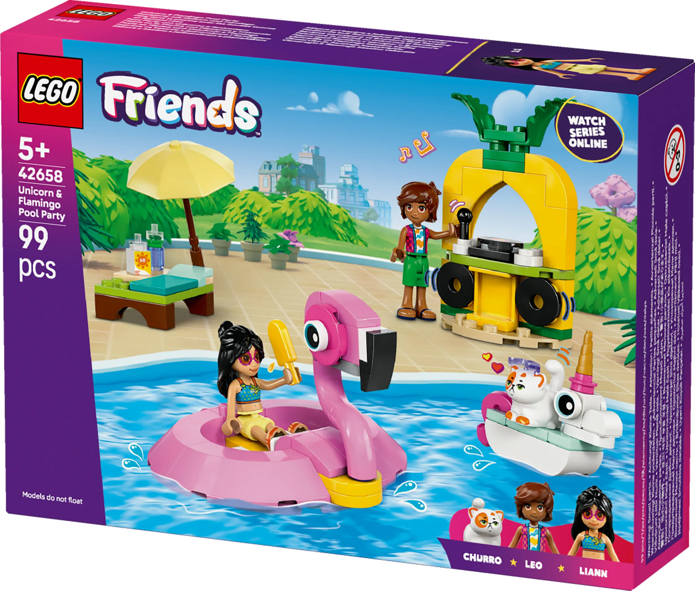 LEGO Friends Enh&ouml;rnings- och flamingopoolparty 42658